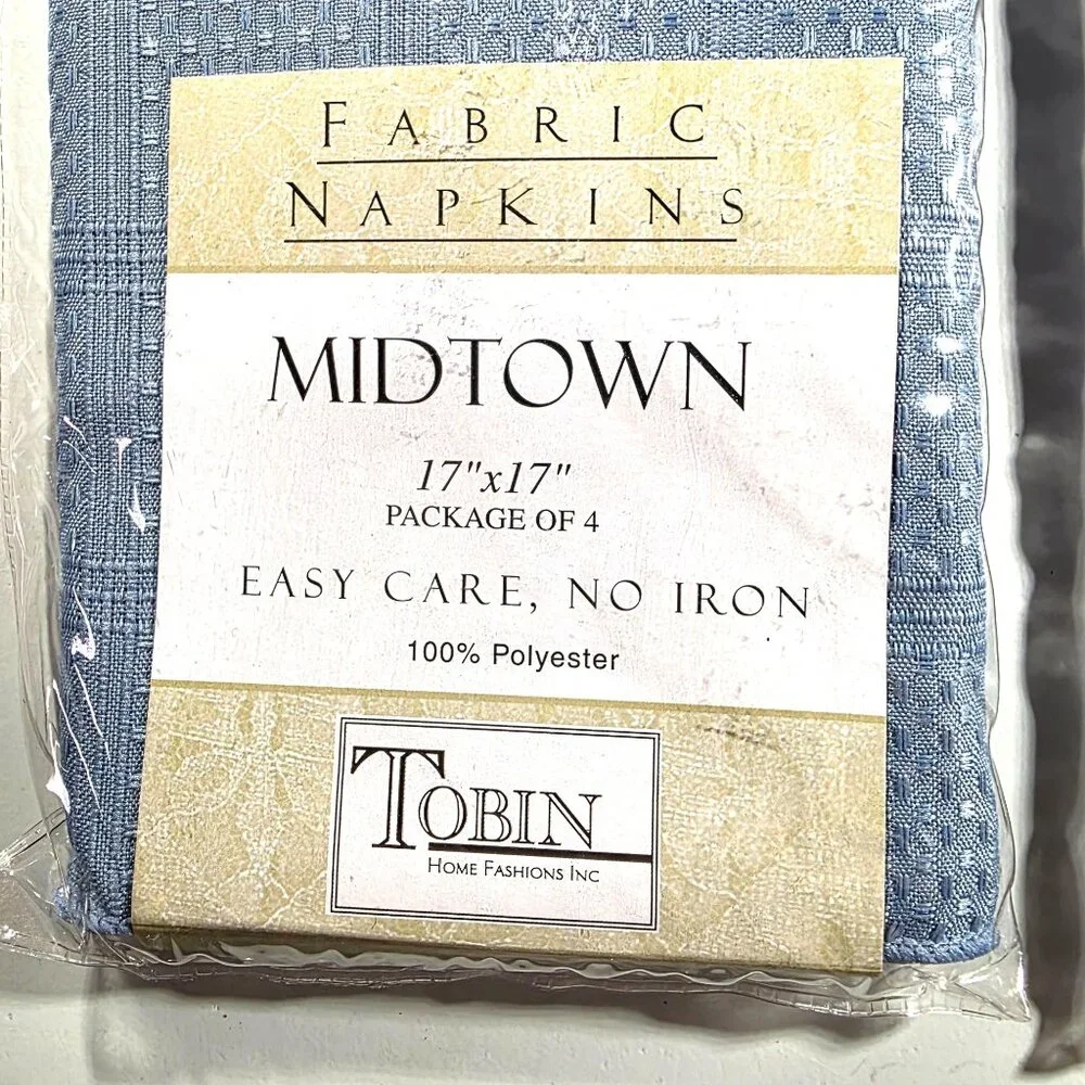 Cloth Napkins Blue 2 Packs Of 4 Polyester table linens Tobin Midtown